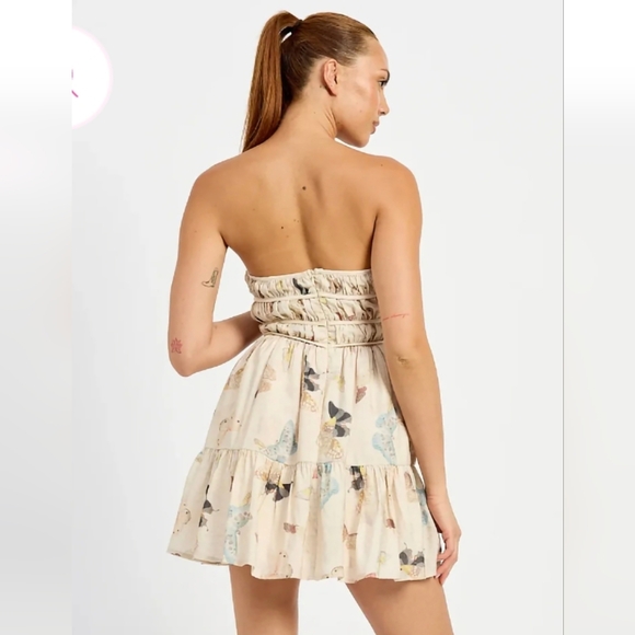 NWT ANTHROPOLOGIE JACQUIE THE LABEL BUTTERFLY PRINTED DRESS - Picture 2 of 3